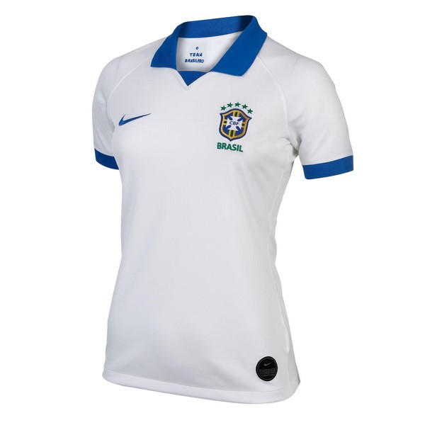 Camiseta Brasil Replica Segunda Ropa Mujer 2019 Blanco